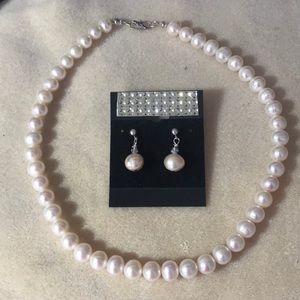 Pearls necklaces earrings sterling silver classic.